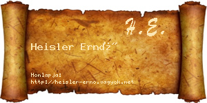Heisler Ernő névjegykártya